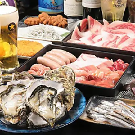 【2小时无限量畅吃畅饮】牡蛎、水晶烤菜、甘肃（一种炸鱼饼）及其他广岛地方特色菜（共20道菜），仅需5500日元