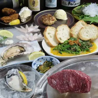 【包含2小時暢飲 / 每日限3組】盡享晶瑩剔透的Sera Minori牛肉！奢華的廣島特色套餐（共9道菜）