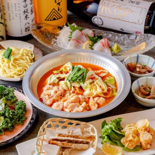 【惠比寿套餐】精选刺身/新鲜烤鱼串/猪头肉火锅/2小时畅饮，共8道菜，5500日元