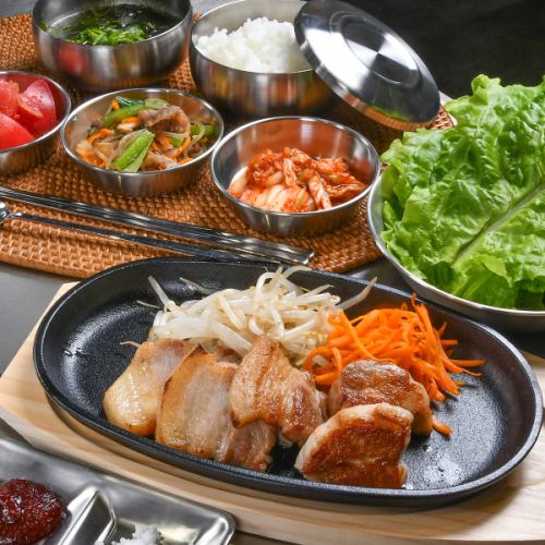 [Limited to 20 meals! Enjoy a great lunchtime deal!] A'su's Samgyeopsal Lunch Plate 1,650 yen (tax included)