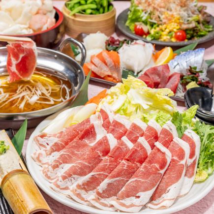 ラムしゃぶ・刺身盛り合わせコース◆ 飲み放題付き4,000円(税込)