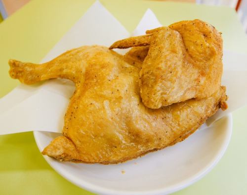 Half-fried young chicken (using domestic chicken)