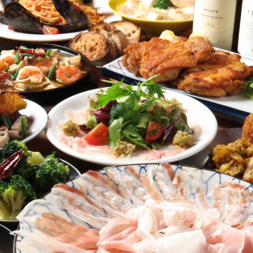 Popular standard!! [For welcome and farewell parties] 120 minutes of all-you-can-drink included! Assortment of 5 types of raw ham & 10 popular menu items ★4,950 yen (tax included)