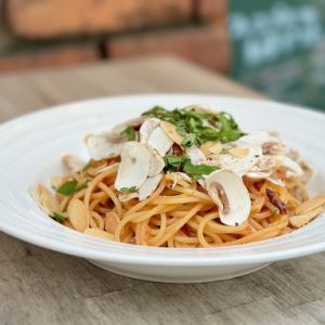 Mushroom and almond tomato sauce