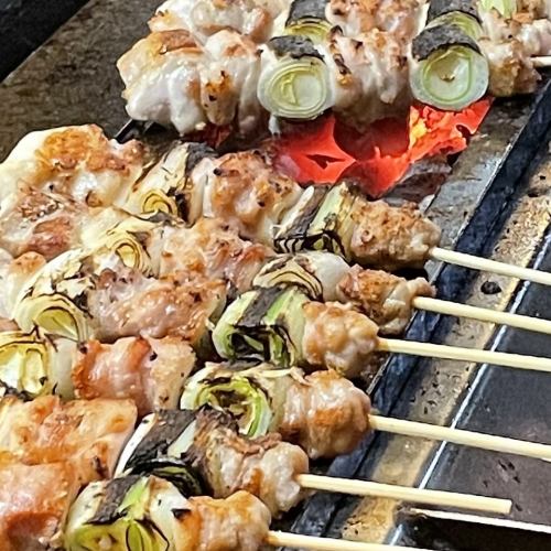 Many authentic skewers grilled using Bincho charcoal☆