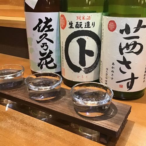 日本酒飲み比べセット始めました☆