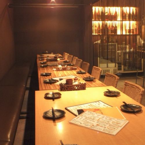 The private room can accommodate up to 16 people.