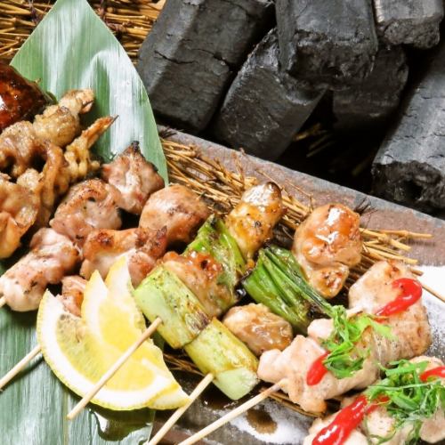 "Specialty! Yakitori" grilled with Bincho charcoal, taste and taste are different!