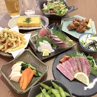 [4000 yen] Seafood, meat, and fried food course