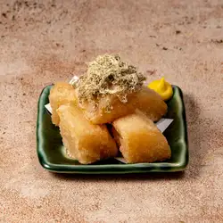 Deep-fried daikon radish in dashi broth