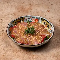 Yellowtail with sesame sauce
