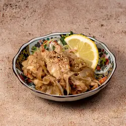 Chicken neck stir-fry with yuzu pepper