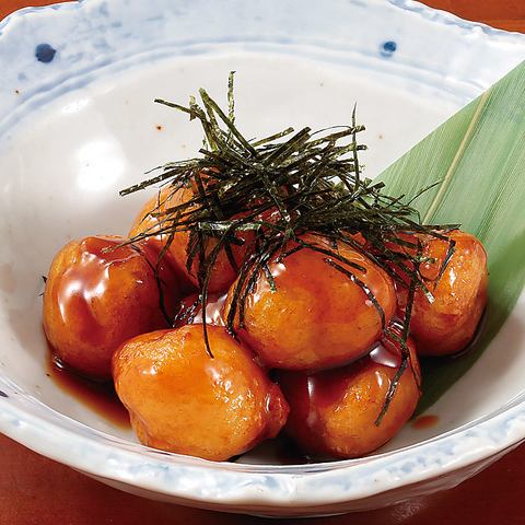Chewy potato mochi with butter and soy sauce