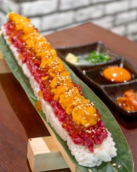 50cm long yukhoe sushi + sea urchin