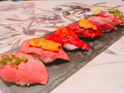 6 pieces of meat sushi