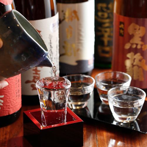 Carefully selected sake, many shochu!