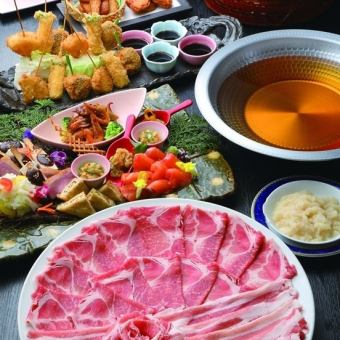 ◆On a very cold day! Live abalone and black pork shabu-shabu course (reservation required)