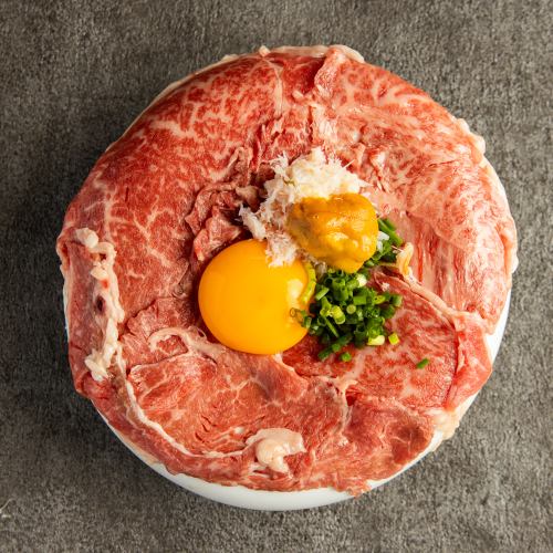 村上牛の炙りすき焼き