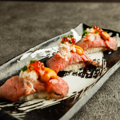 村上牛 海宝肉寿司　3貫
