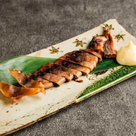 Grilled whole dried squid