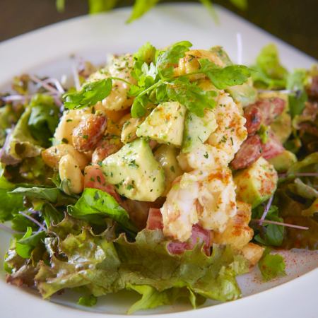 Shrimp and Avocado Cobb Salad