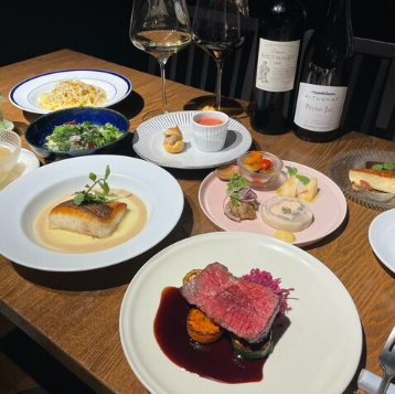 【牛ハラミステーキと旬の食材を使ったシェフ おまかせコース】全10品/6,600円(税込)