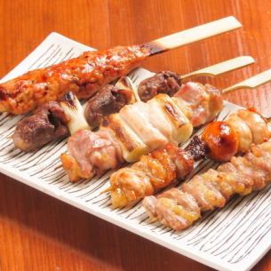 比内地鶏おまかせ串5本