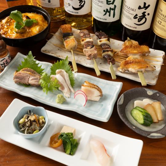 ★每日限一组（两人）★【日奈一鸡肉特色串烧套餐】含一份高级迷你亲子丼（鸡肉鸡蛋盖饭） 5,200日元