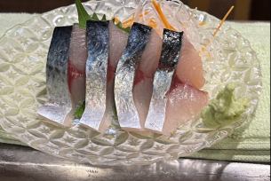 Raw mackerel sashimi