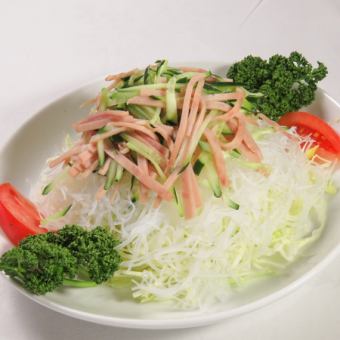 Vermicelli salad with ham / cold steamed chicken