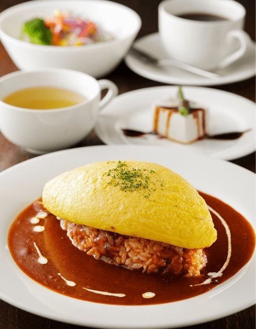 Our prized fluffy omelet rice! Be sure to try our wide variety of omelet rice!