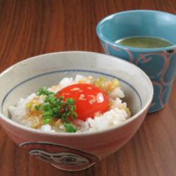 Pickled egg yolk rice (soup included)