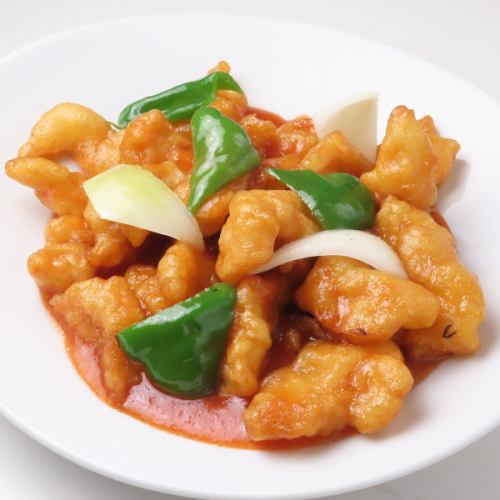 豚肉の甘酢辛味炒め