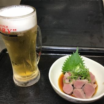 【13時～18時限定？？（月替わり商品）セット650円　生ビールorブラックニッカハイボール