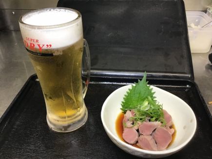 【13時～18時限定？？（月替わり商品）セット650円　生ビールorブラックニッカハイボール