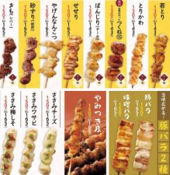 Variety of skewers