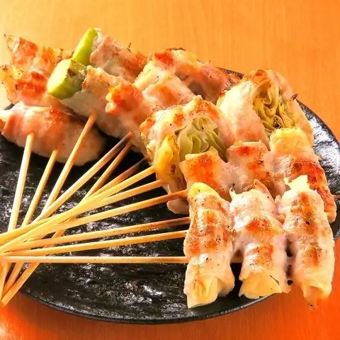 숯불로 굽는 고기권 야채꼬치