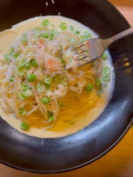 #毛蟹パスタ 

🗣