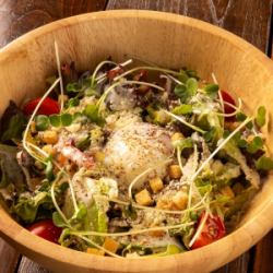 Warm ball Caesar salad