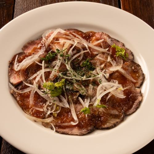 Beef tongue carpaccio