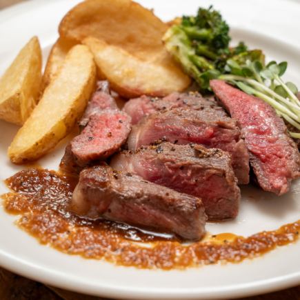 [2 hours of all-you-can-drink included] Enjoy a hearty Fukushima beef sirloin steak! 9 dishes total for 7,000 yen (tax included)