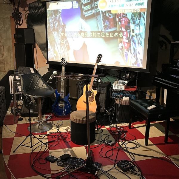 At "Live Music Live Bar Candy Pop", you can enjoy live music on stage and karaoke with live music in the background ♪ Guitars and pianos are also available, so you can also have a session with your guests. It is possible! Please spend a pleasant time surrounded by music in the finest atmosphere.