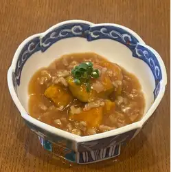 かぼちゃの肉味噌かけ