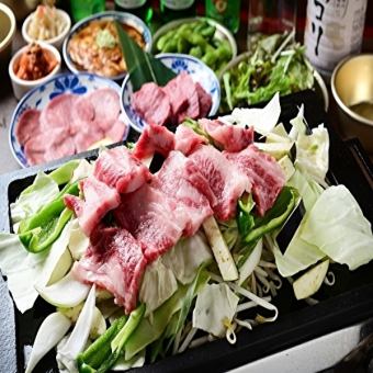 [90-minute all-you-can-drink teppan course] 11 dishes including beef tongue, beef ribs, our specialty teppan grilled meat, and soup for 3,980 yen