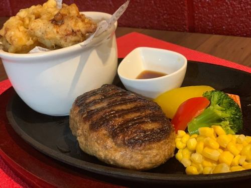 Separate belly hamburger & chicken tempura (single item)