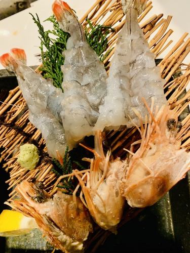 Angel shrimp sashimi (3 tails)