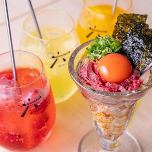 梅田店限定　肉パフェ