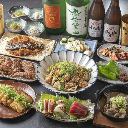 【お造り3種&味噌カツ&ホルモン焼そば！を含む全10品ご当地満喫コース】