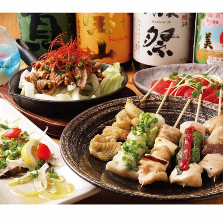 【おすすめ忘新年会プラン】2時間飲み放題付！豪華鍋+串1人5本+鮮魚刺し盛り含むお料理9品コース