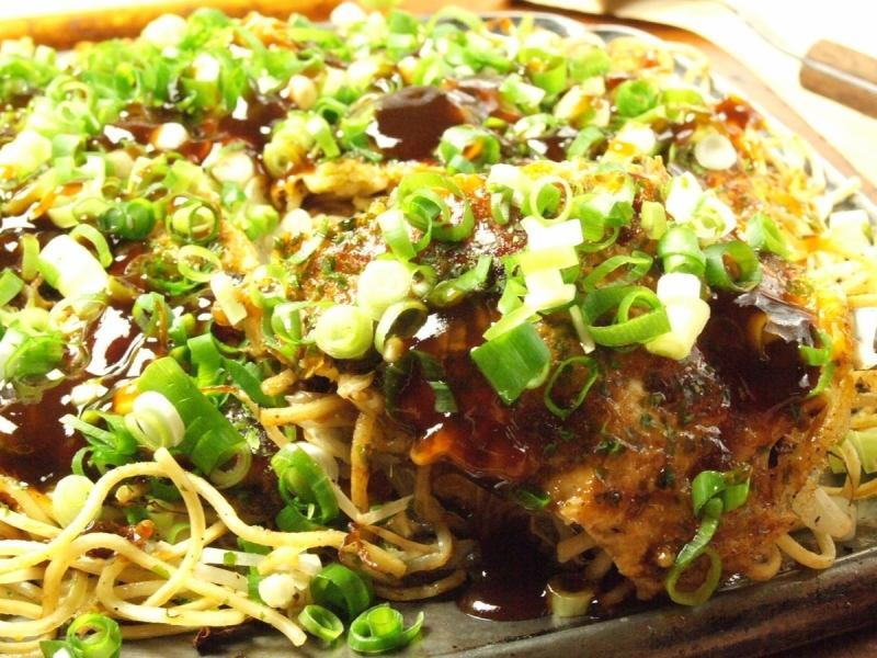 Okonomiyaki (meat, egg, soba or udon)